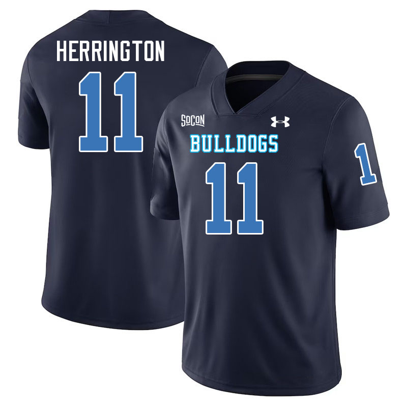 The Citadel Bulldogs #11 Beau Herrington College Football Jerseys,Uniforms-Navy
